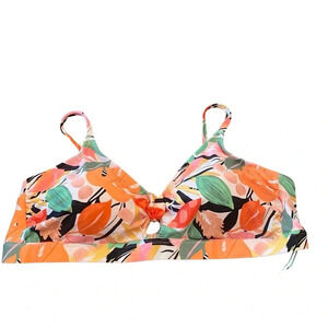 Kona Sol V Neck Tropical Print Bikini Top